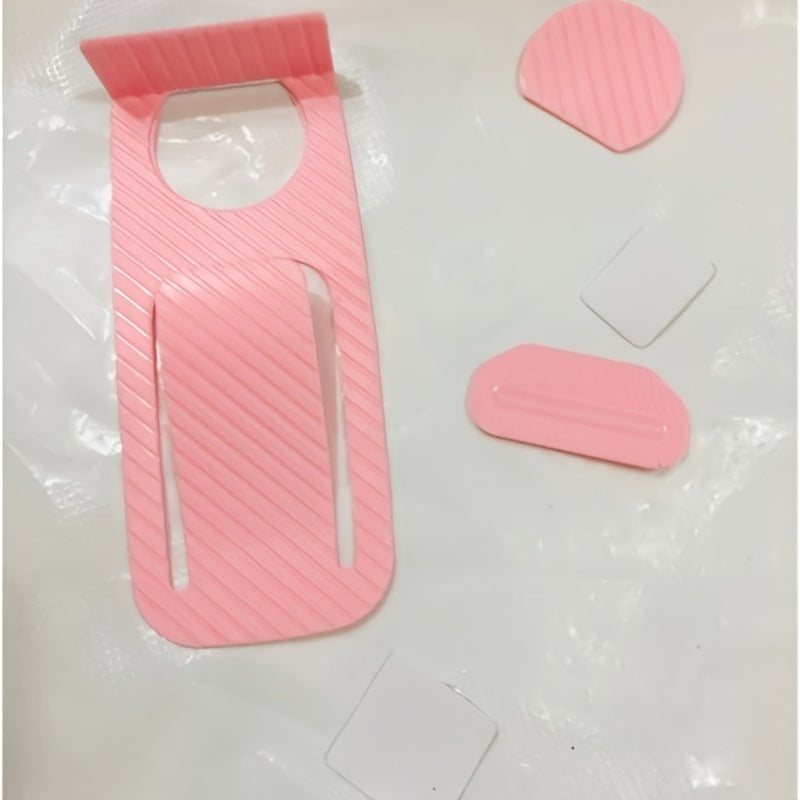 Black Plastic Door Stopper with Invisible Top Design and Secure Elastic Fastener