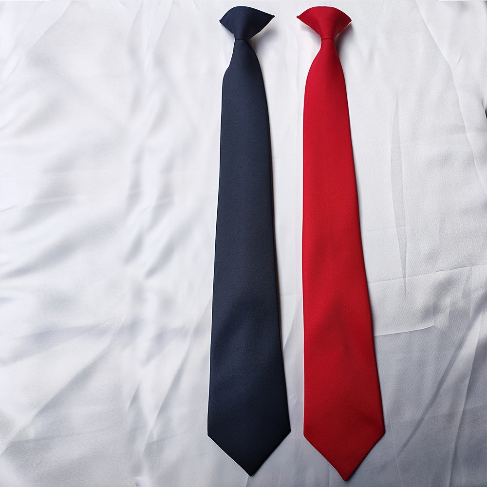 Qora erkaklar uchun sozlanadigan oldindan bog‘langan galstuk to‘plami, to‘qilgan kliplar bilan, to‘ylar, ofis, maktab formasi uchun