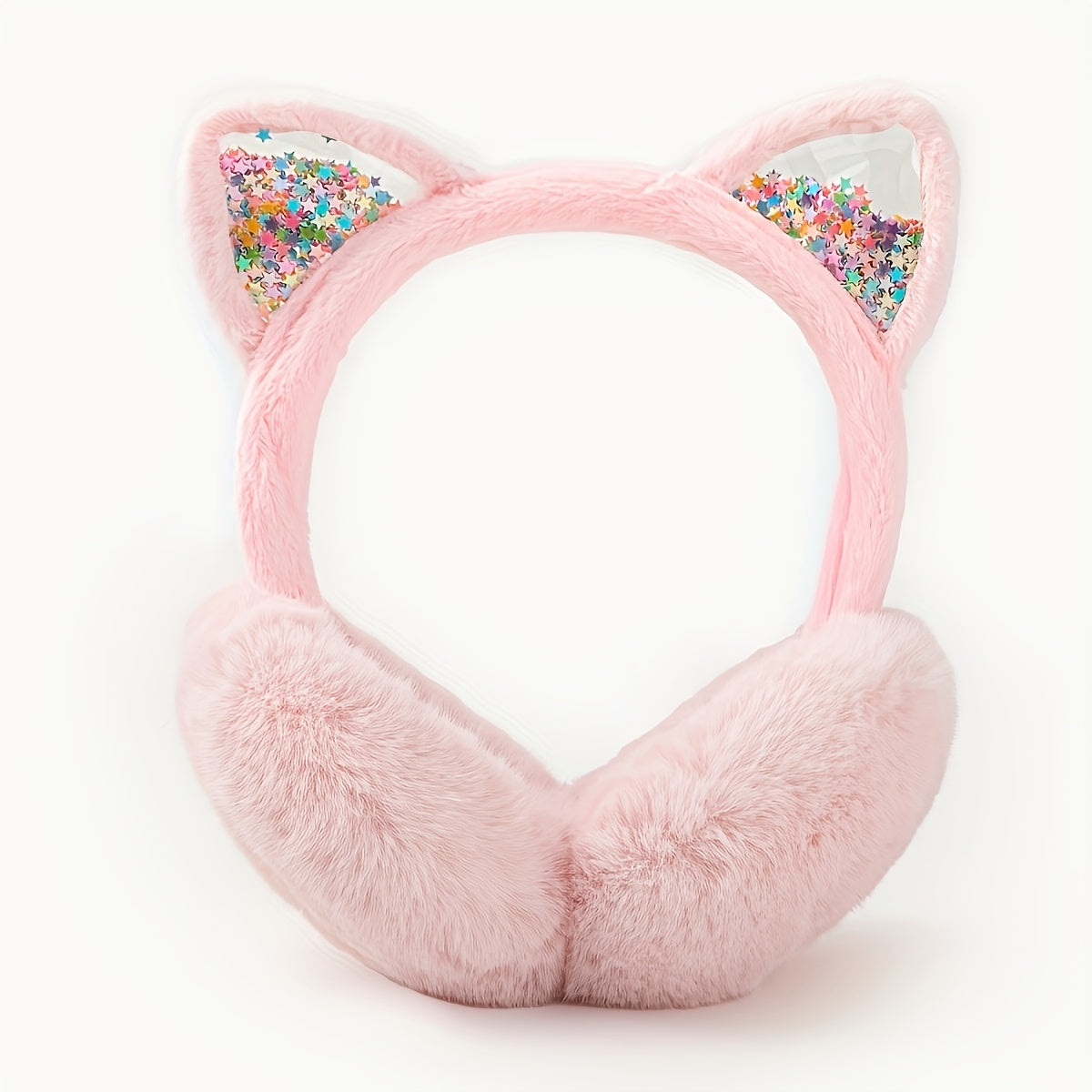 Women's Cat Ear Winter Earmuffs Sparkling Sequin Solid Color Polyester