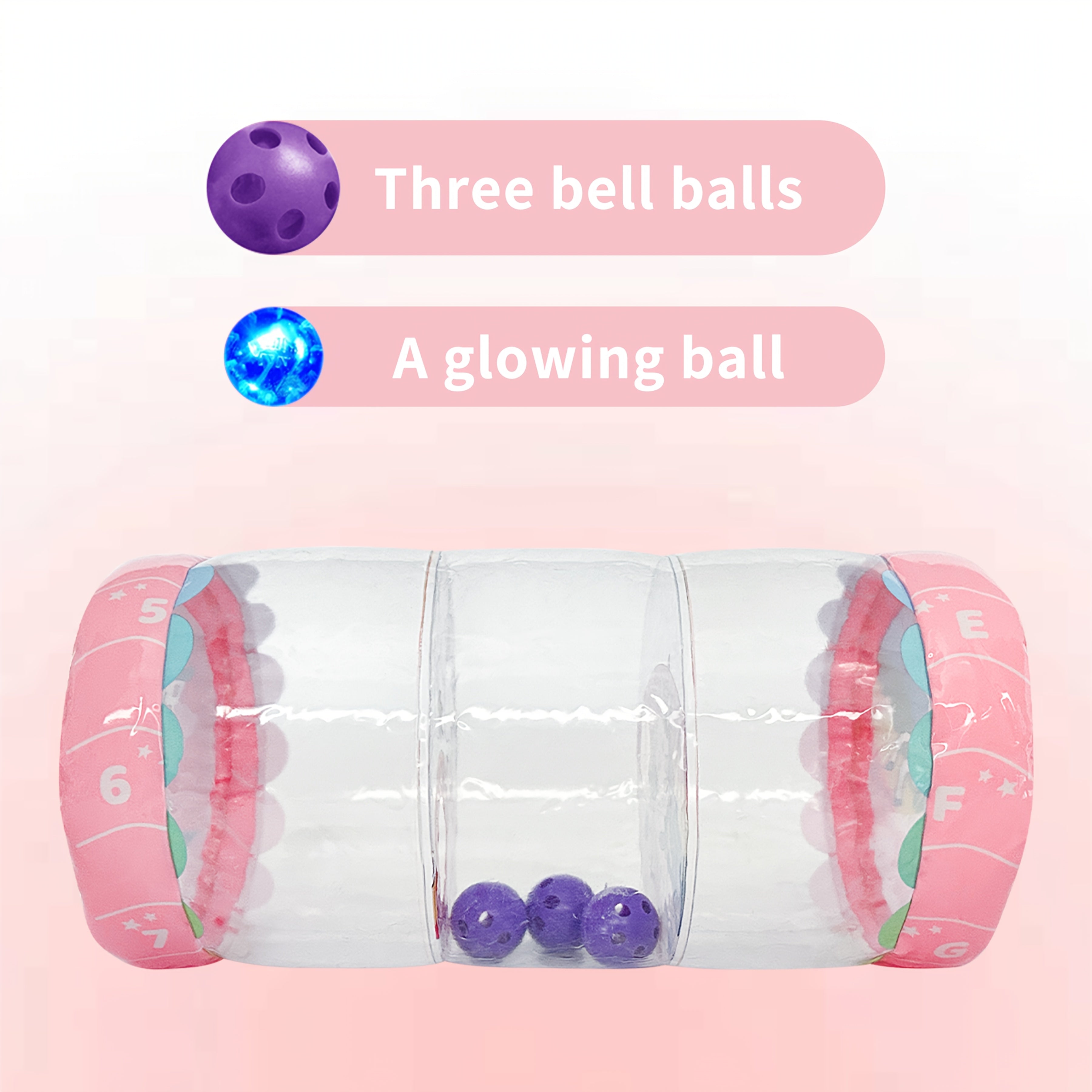Baby Crawling Toy Glow-in-the-Dark Rattle and Ball for Infant Motor Development