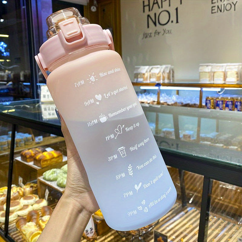 Gradient 2L Water Bottle with Straw Handle Lockable Lid for Climbing Outdoor