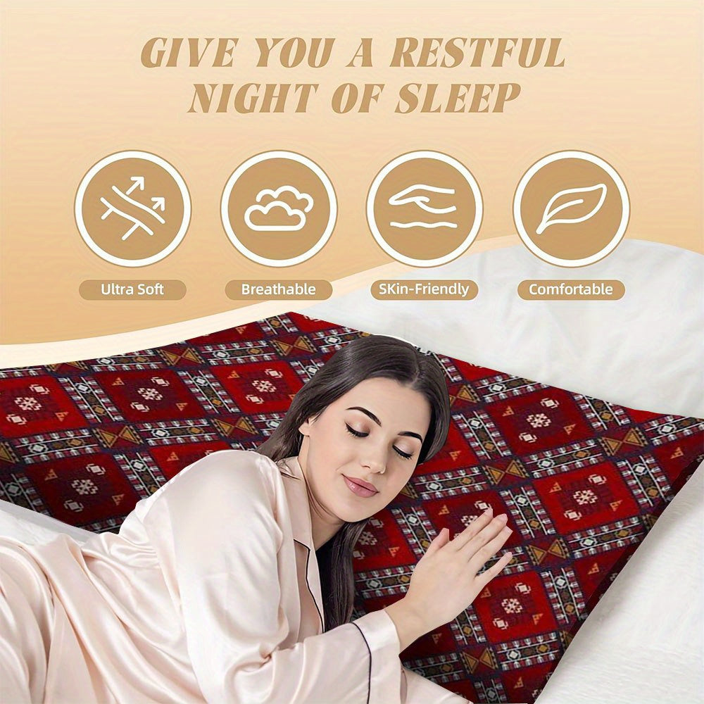 Reversible Body Pillow Cover 50.8x137.16cm Zipper Closure Persian Pattern Bohemian Style