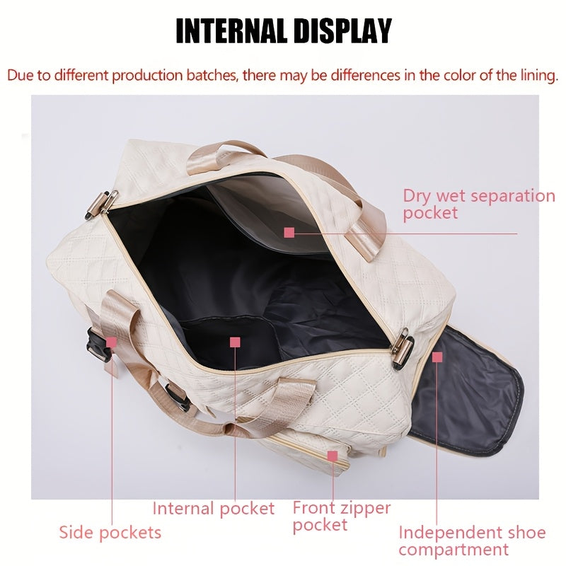 Durable Nylon Travel Duffle Bag for Overnight Trips in Gray Pink Purple Black
