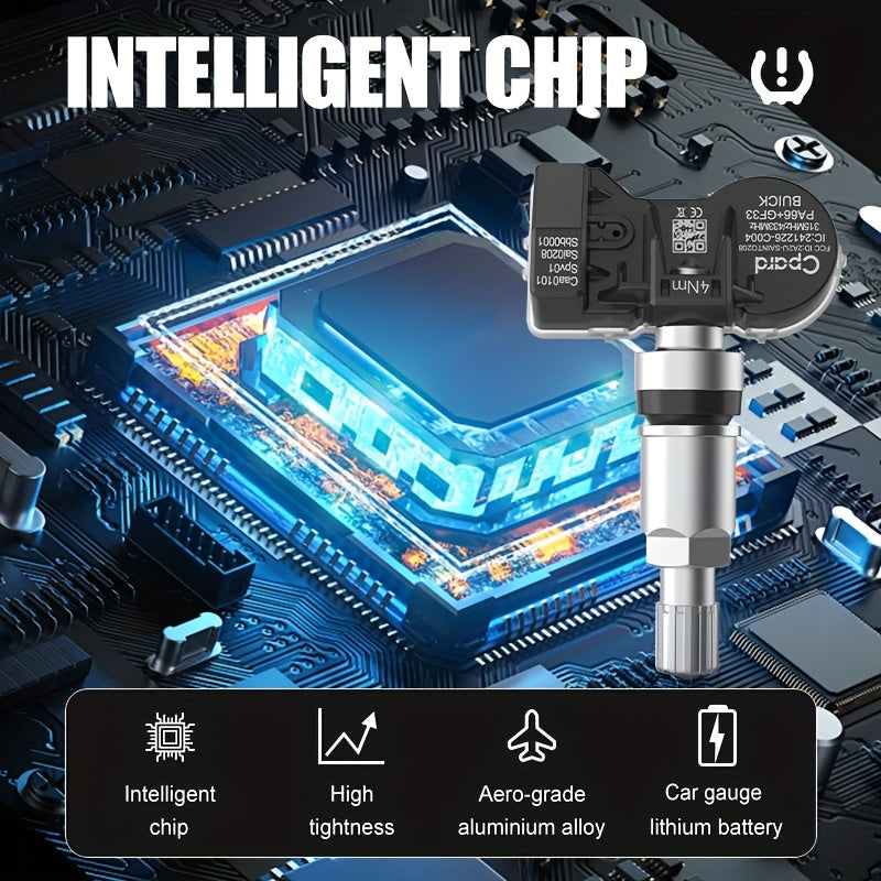 Набор из 4 датчиков давления в шинах для автомобилей 315/433 МГц, комплект замены