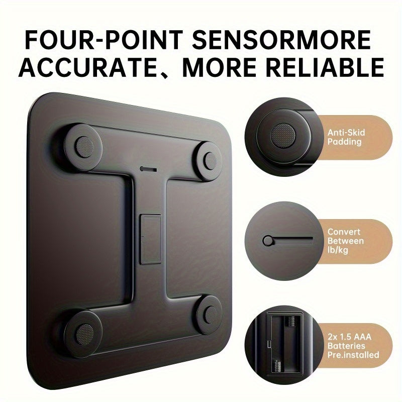 Bathroom Scale LCD HD Display Temperature Switchable KG Pounds Ultra-wide Platform 5 Scenarios