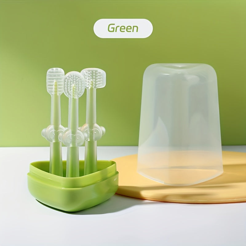 Baby Silicone Toothbrush and Tongue Cleaner with Storage Box