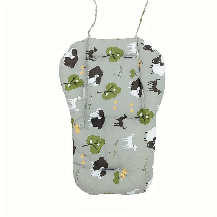 Gray Plush Cushion for High Chairs Strollers and Dining Chairs All-Season Breathable Polyester