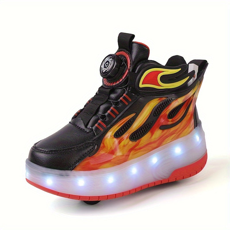 Kids' Low-Top Glowing Skate Shoes Breathable Non-Slip Indoor Outdoor Sneakers