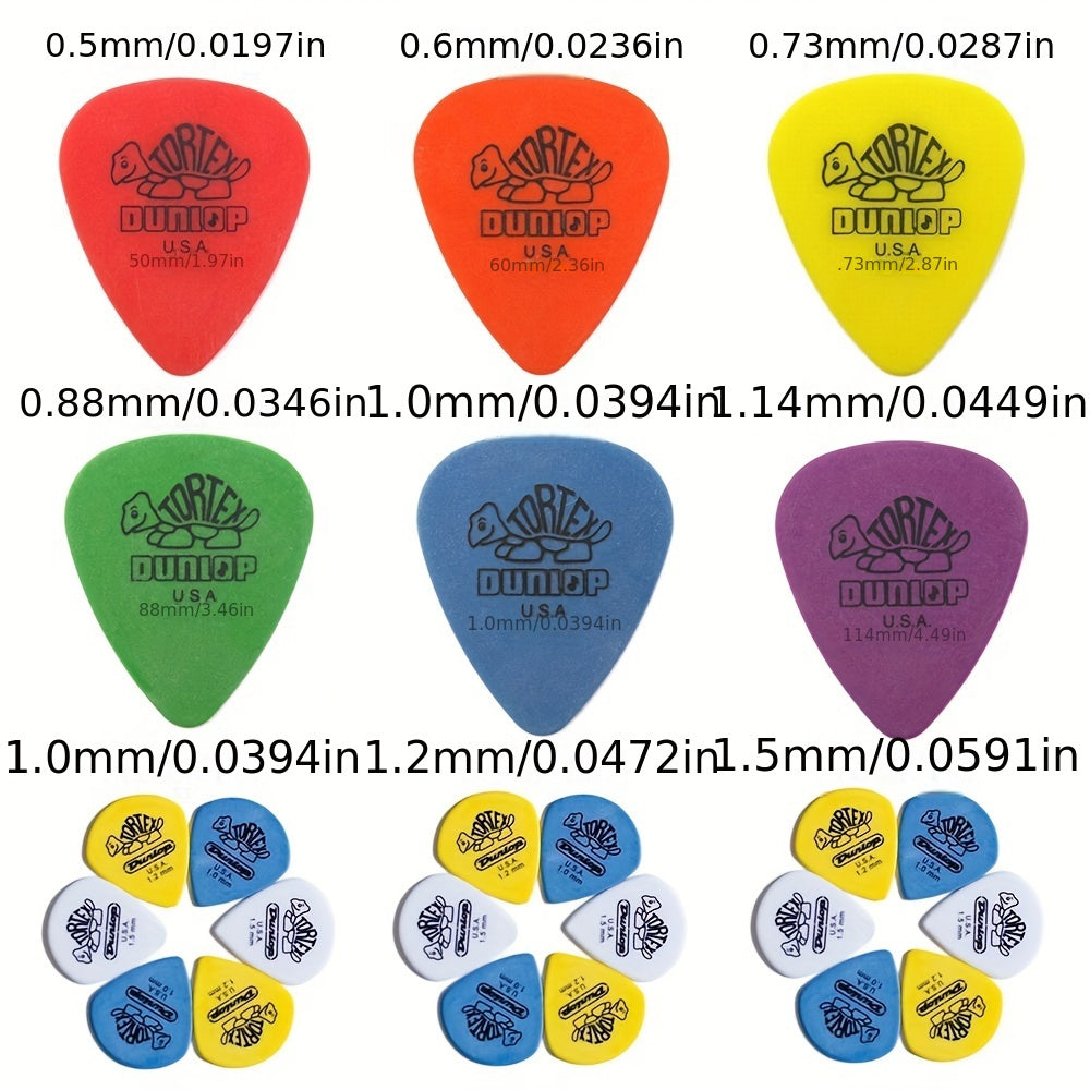 Premium Celluloid Guitar Picks 10-Pack Assorted Colors for Acoustic Electric Bass
