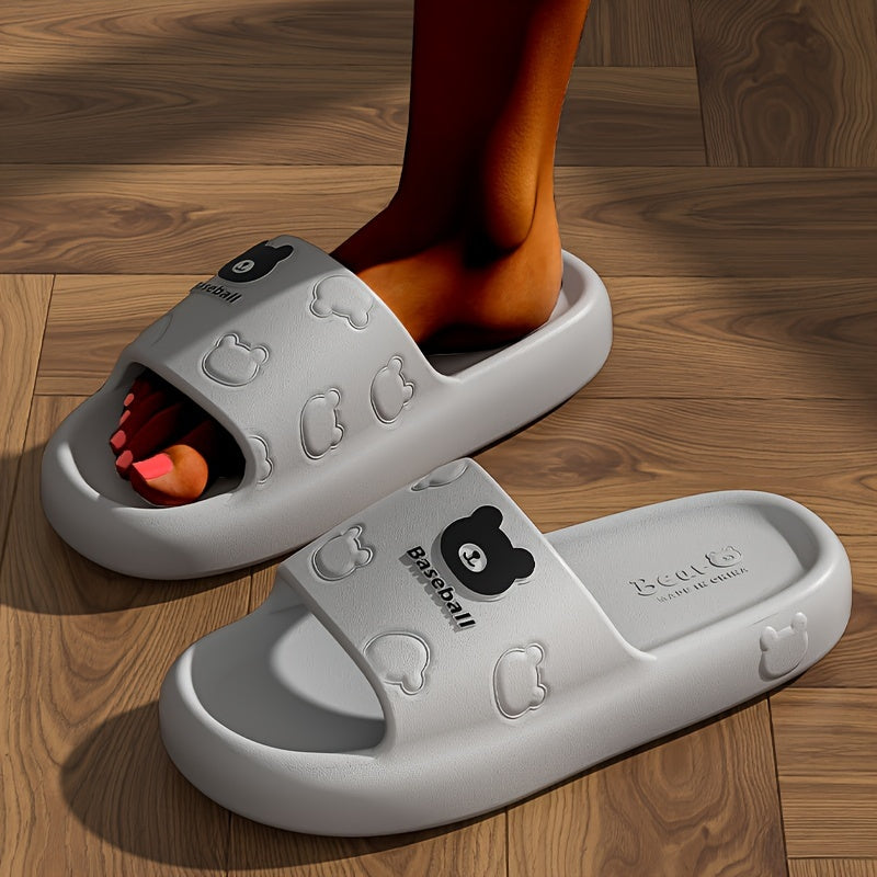 Women's Summer EVA Slippers, Comfortable Soft Sole, Cartoon Bear Design