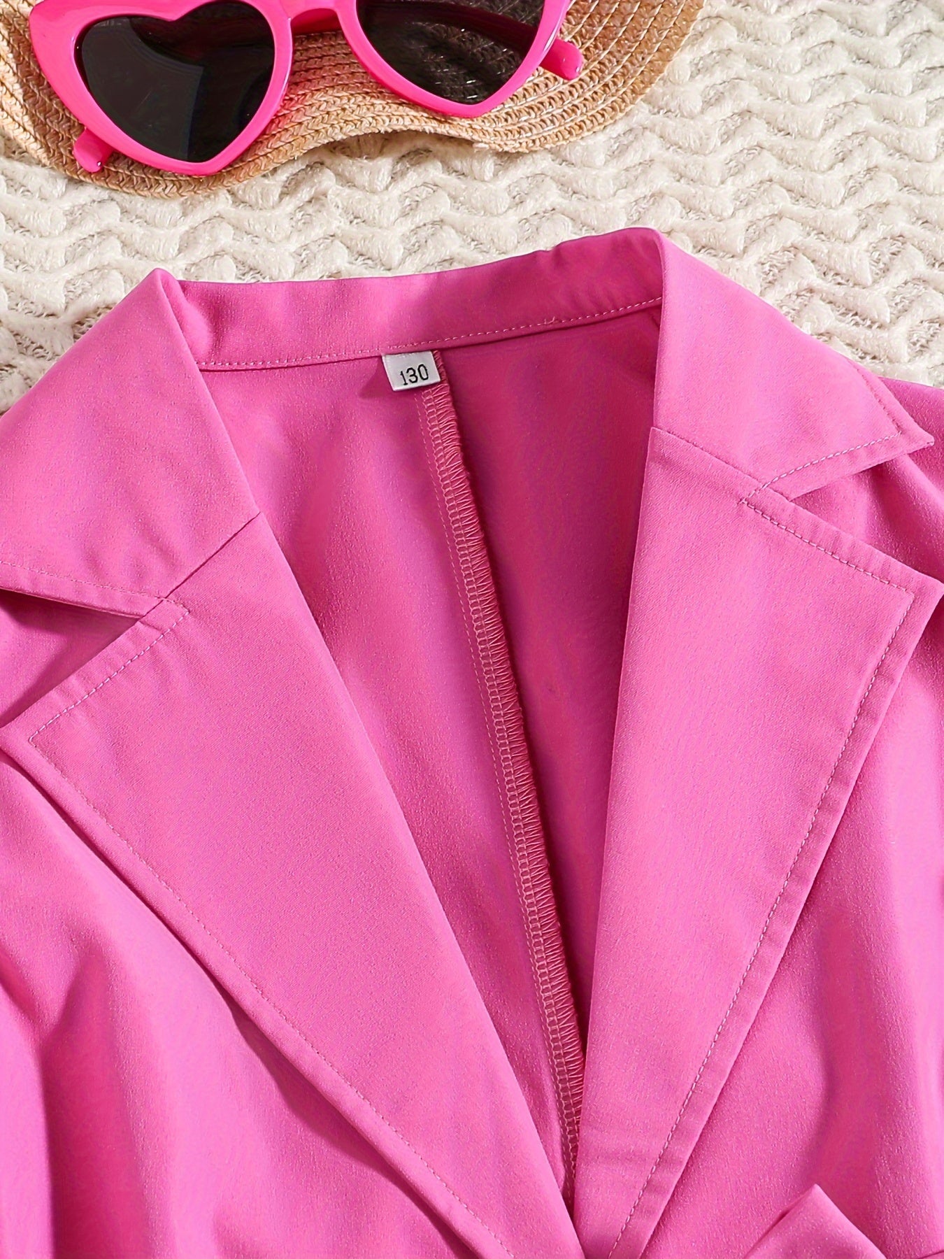 Girls Spring Summer Floral Set with Sleeves, Turn-Up Collar, Belt and Suspender Leggings