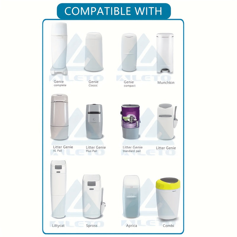 Pack of 12 Diaper Refill Bags Odor Sealing Foldable Liners for Waste