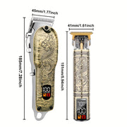 Set de cortapelos eléctrico inalámbrico con recarga USB, recortadora de metal para hogar y viajes