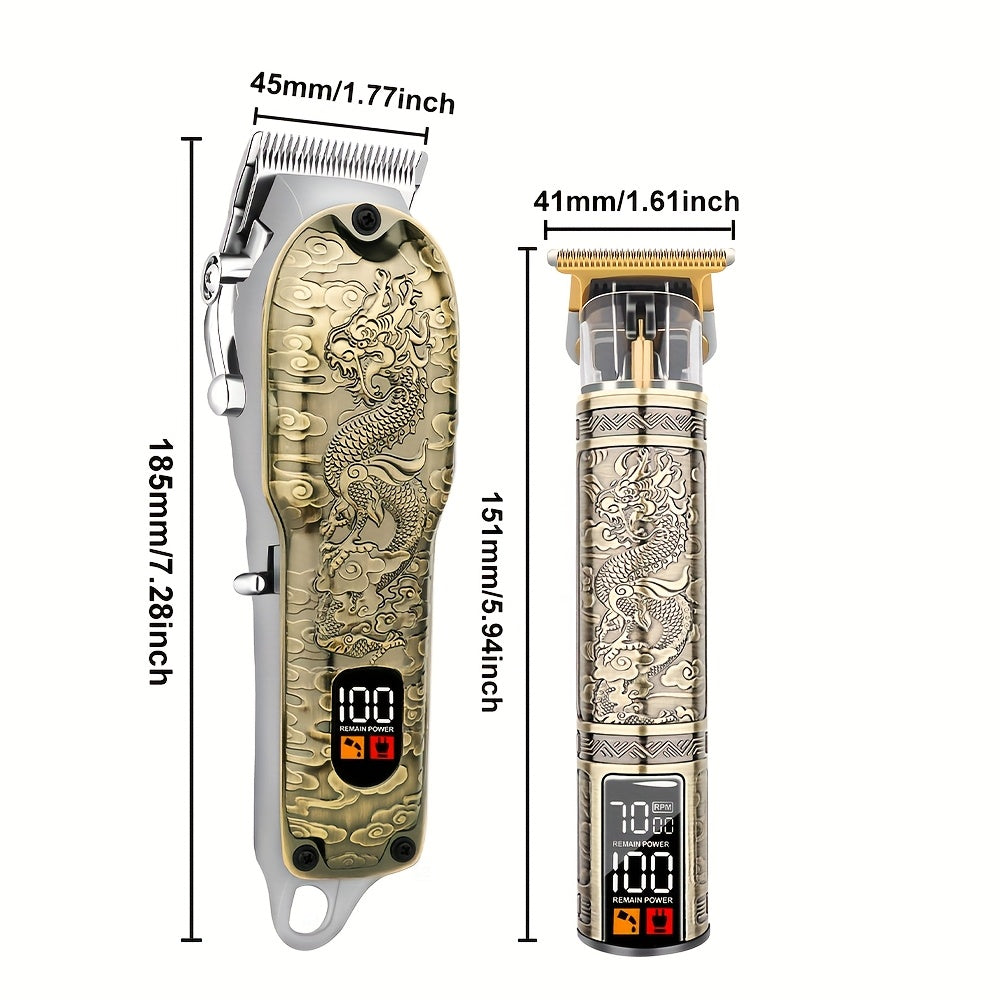 Set de cortapelos eléctrico inalámbrico con recarga USB, recortadora de metal para hogar y viajes