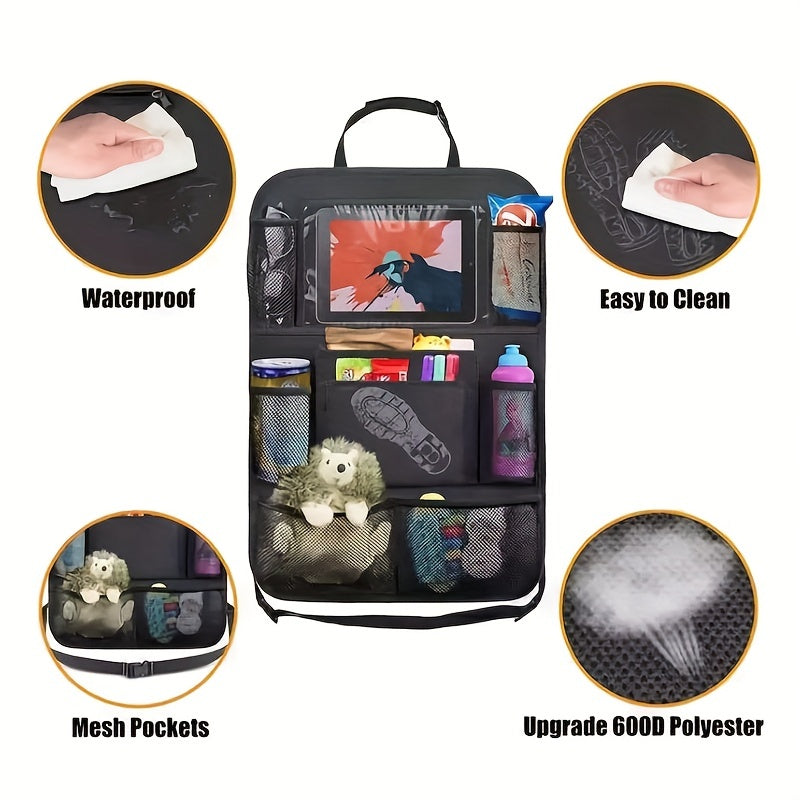 Car Seat Organizer with Back Storage Toy Hanging and Anti-Kick Pad