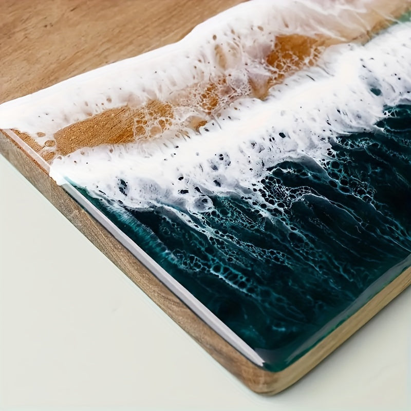 Wavy Resin Acacia Wood Cutting Board for Fruits Vegetables Kitchen Decor