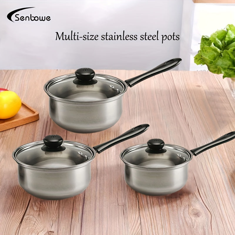 Набор кухонной утвари из нержавеющей стали, 6 предметов, с фритюрницей, молочным горшком, кастрюлей для тушения