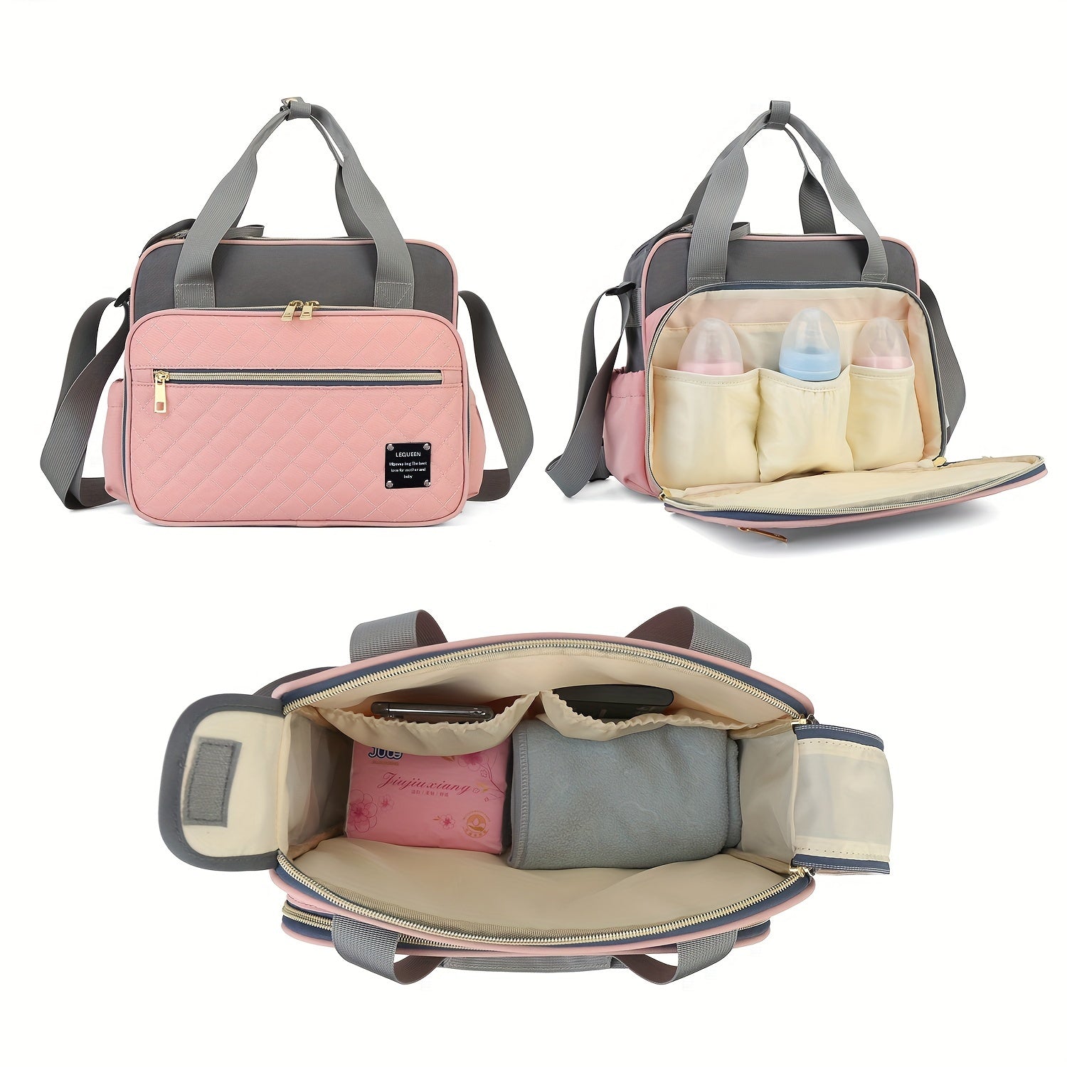 Oxford Fabric Diaper Bag Waterproof Crossbody Parent Bag for Travel and Storage