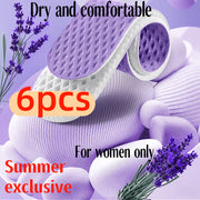 Unisex Summer Breathable Shock Absorption Insoles 3 Pairs Lavender