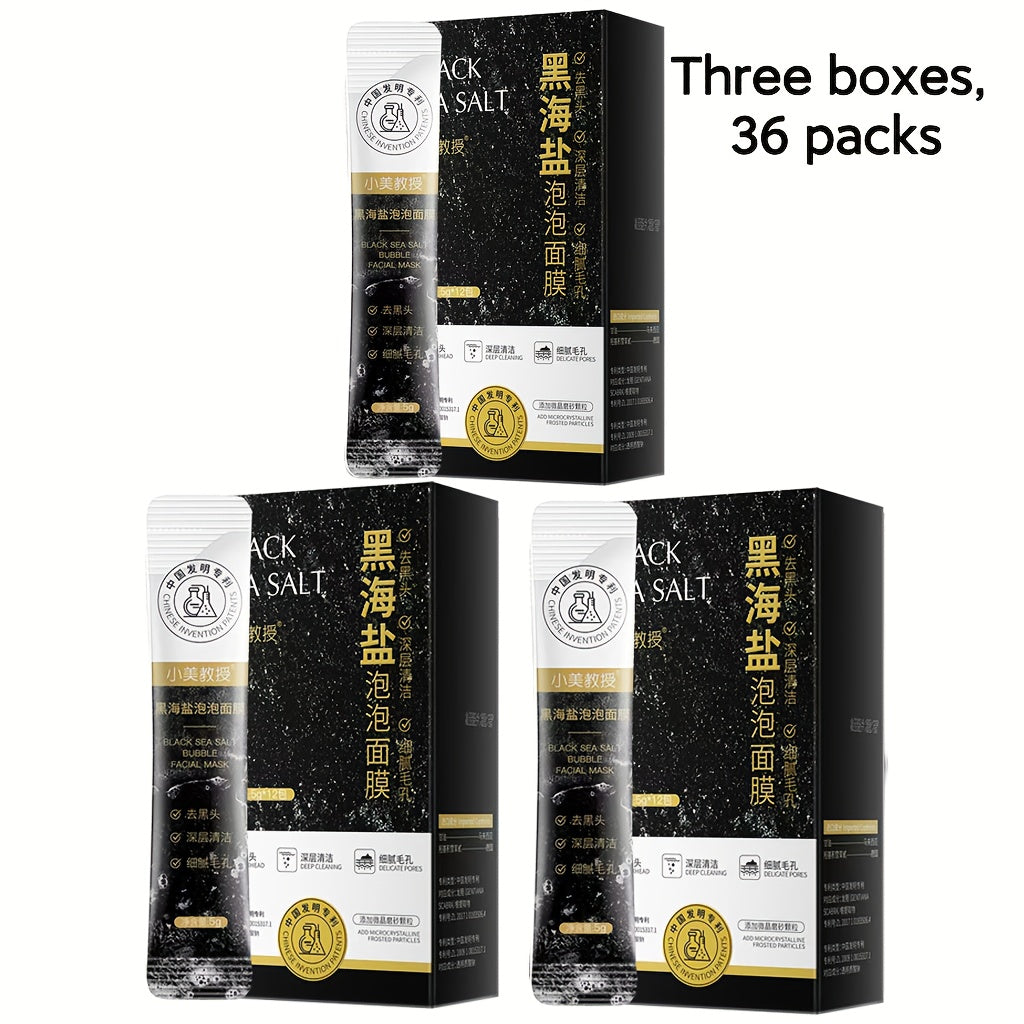 12 ta qora dengiz tuzi pufli maskalari, normal teri uchun namlantiruvchi gel, sayohat uchun qulay