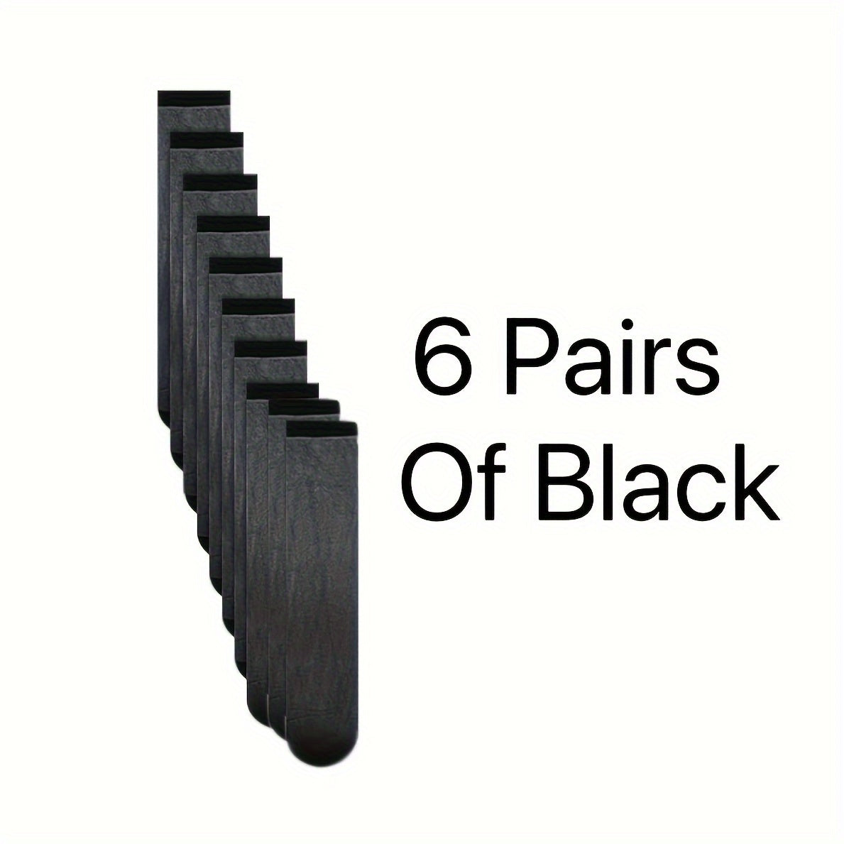 Plus Size Women's Casual Calf Socks Set of 6 Solid Color Knee-High Thin Stretchy Summer Socks