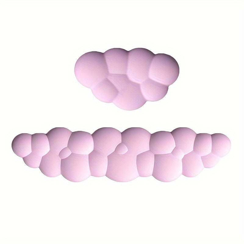 2pcs Memory Foam Wrist Rests with Cloud Design for Keyboard and Gaming