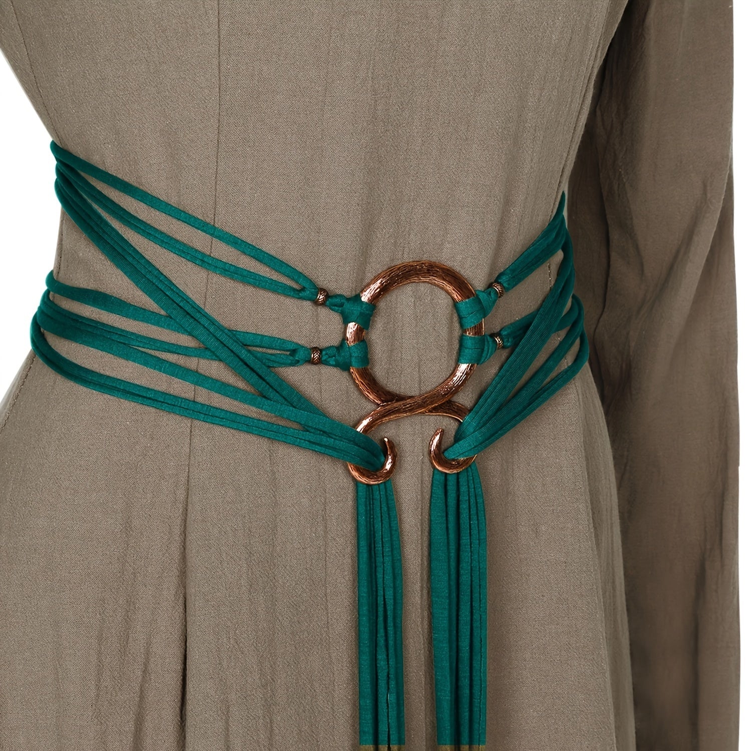 Women Long Rope Belt with Knots Norse-Inspired Waist Chain for Cross Body Pagan Styles