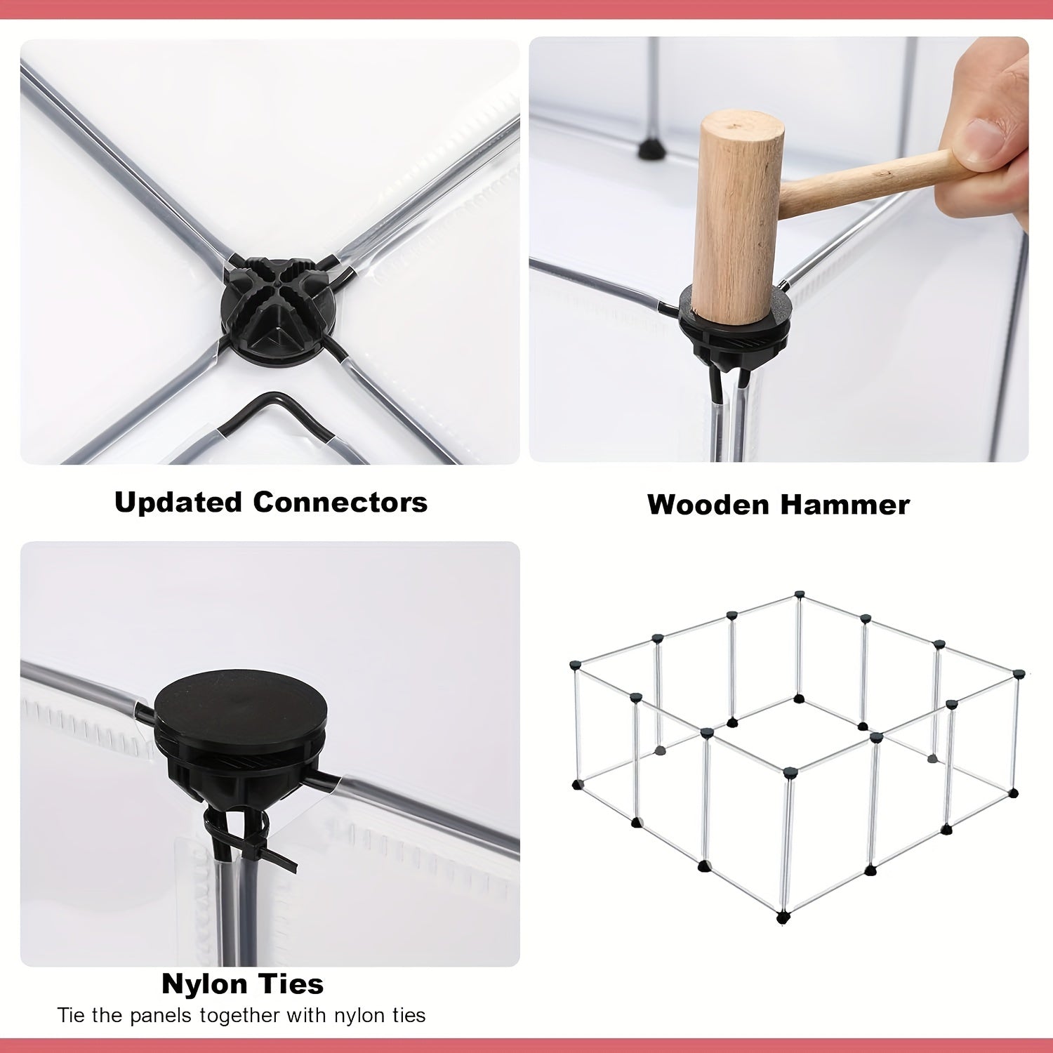 Small Pet Playpen for Rabbits and Guinea Pigs Indoor Outdoor Rust-Proof Metal Wire 35x35 cm