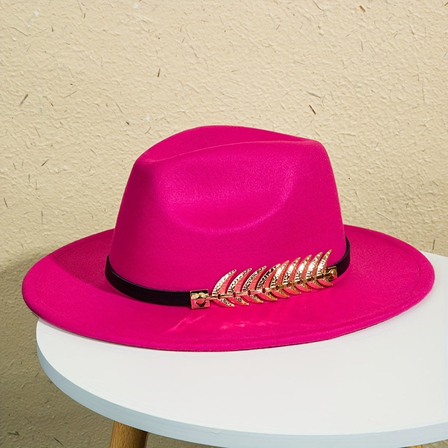 Men's Wide-Brimmed Solid Color Hat Sun Protection Fashion Accessory