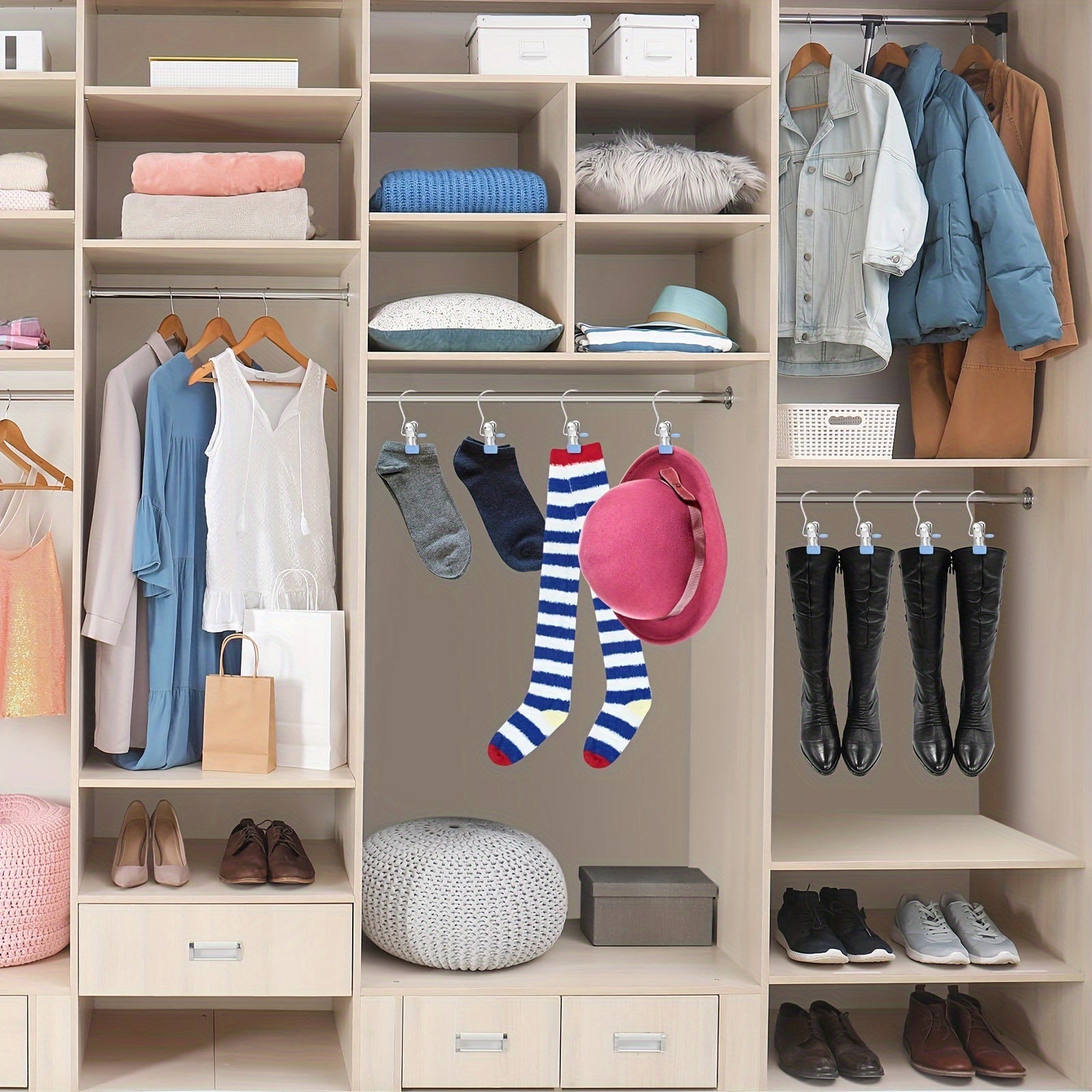 Juego de 10 pinzas de ropa de acero inoxidable para pantalones, calcetines y zapatos, perchas antideslizantes para secar