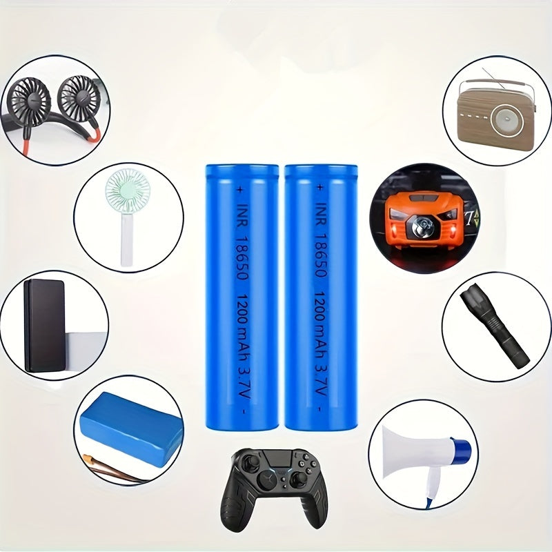 10 Pack 18650 Rechargeable Lithium Batteries 3.7V 1200mAh for Flashlights Drones