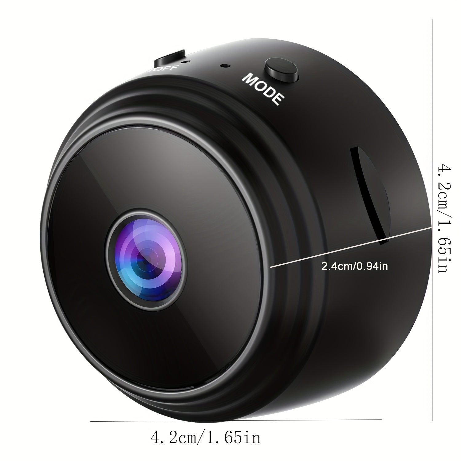 Wireless Indoor Outdoor Security Camera with Magnetic Base 2.4GHz WiFi Rechargeable Battery TF Card Slot