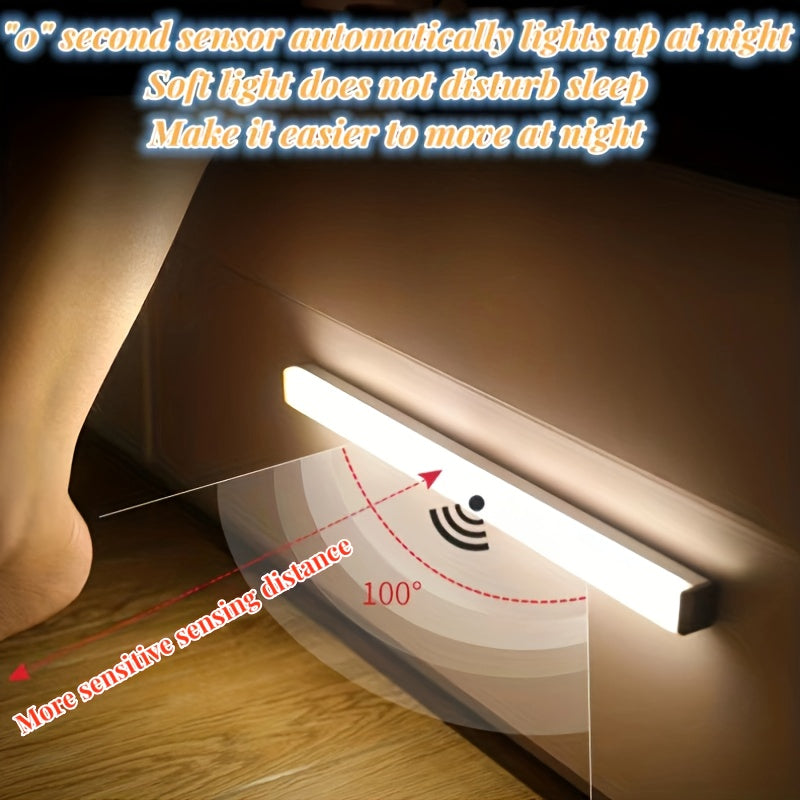 LED Motion Sensor Cabinet Light Wireless Rechargeable Under Counter Closet Night Lighting