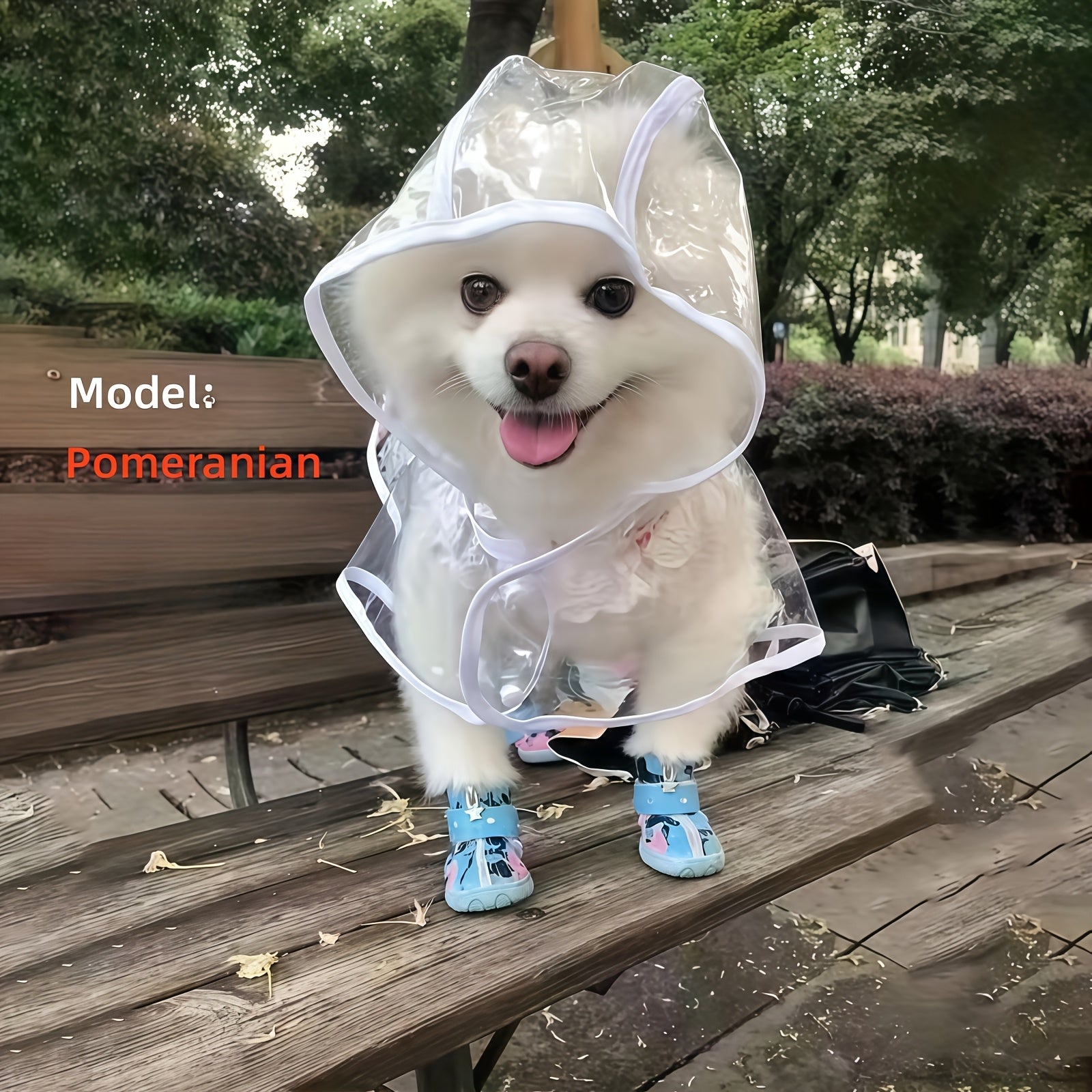 Waterproof Dog Raincoat ABS PVC Transparent Adjustable Press Buckle All Sizes