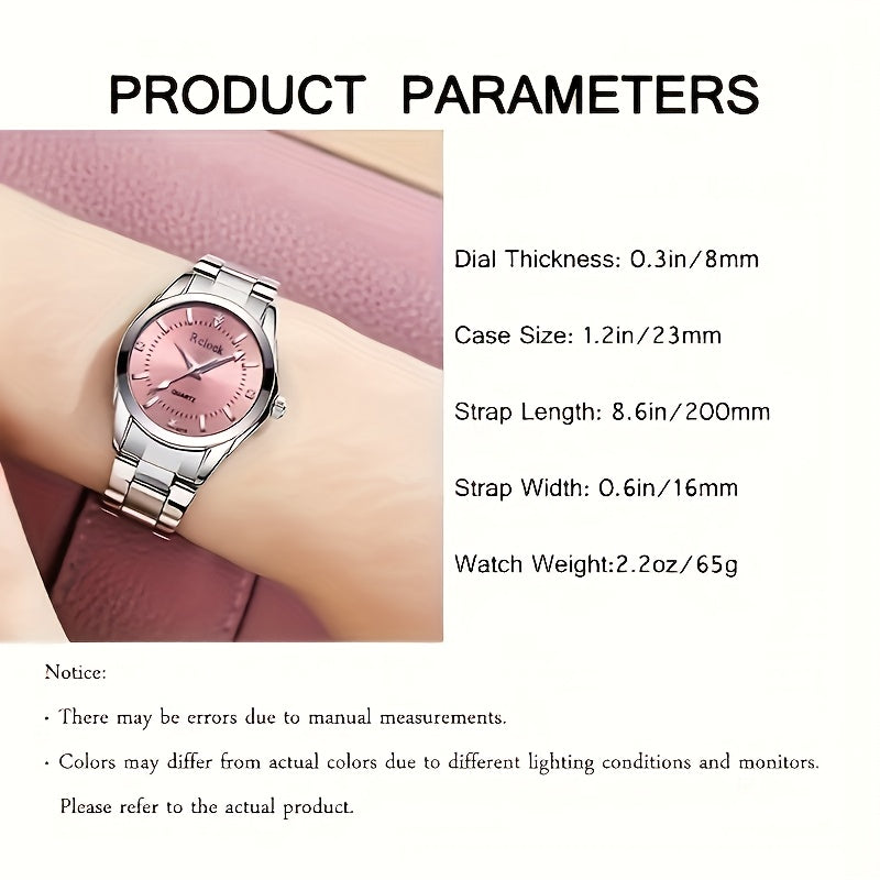 Women's Quartz Watch Sleek Round Alloy Case Non-Rechargeable Battery Multifunctional