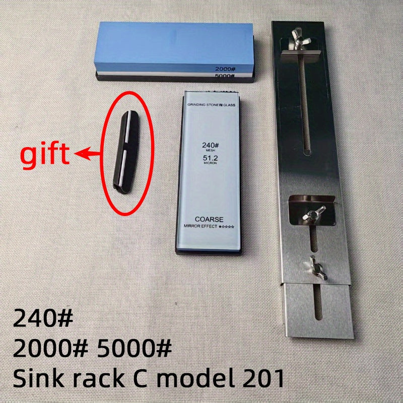 Oshxona uchun sozlanadigan ikki tomonlama shisha moy toshi, po'lat pichoq klipi bilan, 4 o'lcham