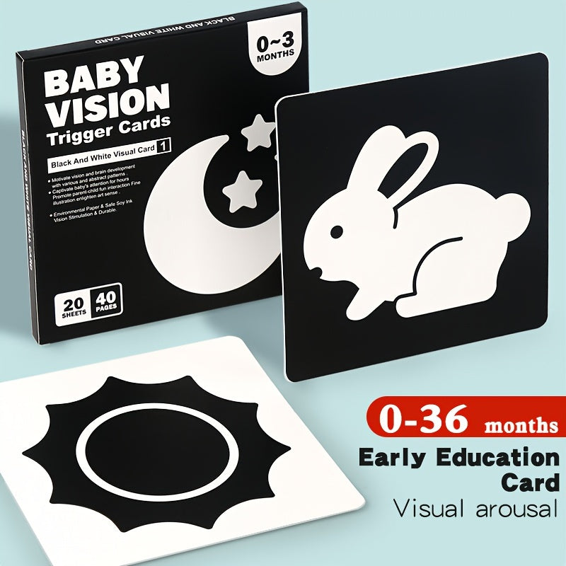 Children's Early Education Cards Black and White Visual Stimulation for Newborns