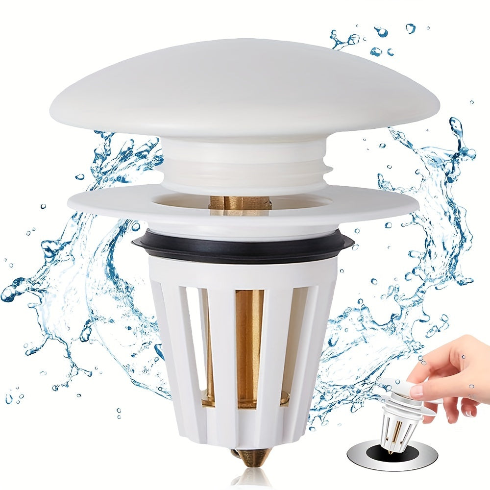 Ceramic Bathroom Sink Drain Stopper with Brass Bounce Tube Leak-Proof Washer