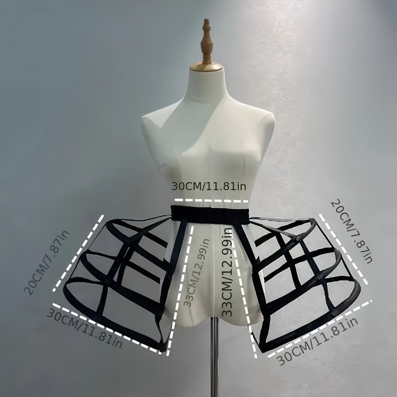Supportive Three-Tiered Baroque Birdcage Skirt Elegant Art Deco Lolita Skirt for Role-Playing
