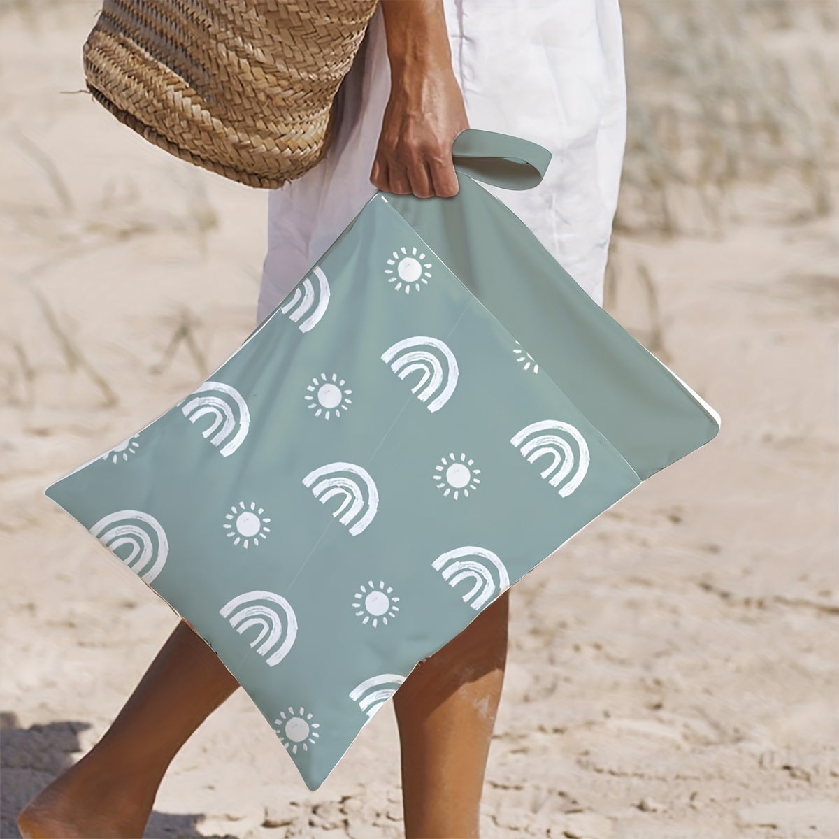 Bolsa impermeable húmeda y seca reutilizable con bolsillos con cremallera para playa, gimnasio y viajes