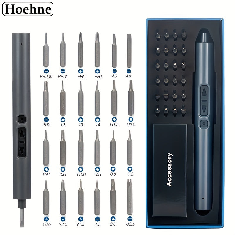 Набор электрических отверток 28-в-1 с LED-подсветкой, перезаряжаемый, микроток