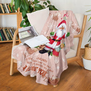 Flannel Throw Blanket with Santa Claus Print All-Season Stain-Resistant Gift