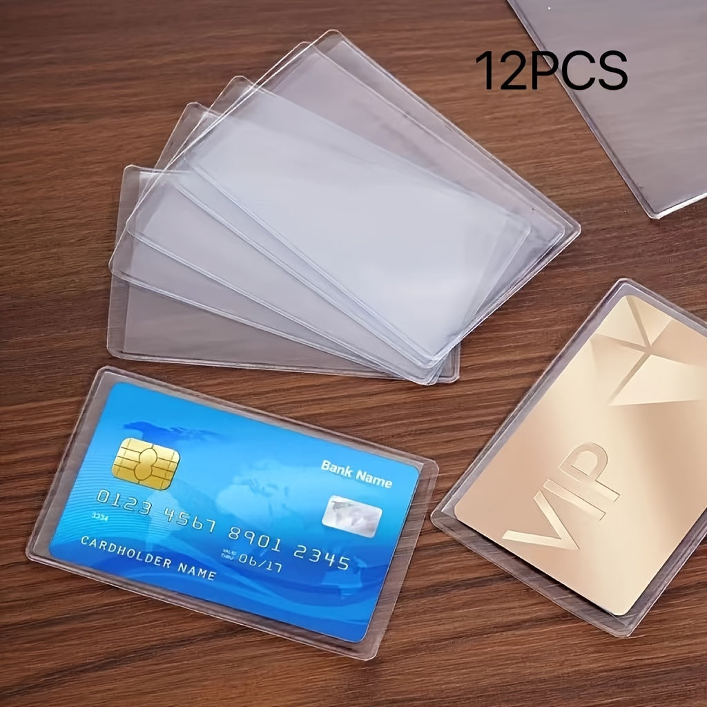 12-Pack Waterproof Transparent Card Sleeves for Credit Cards and IDs