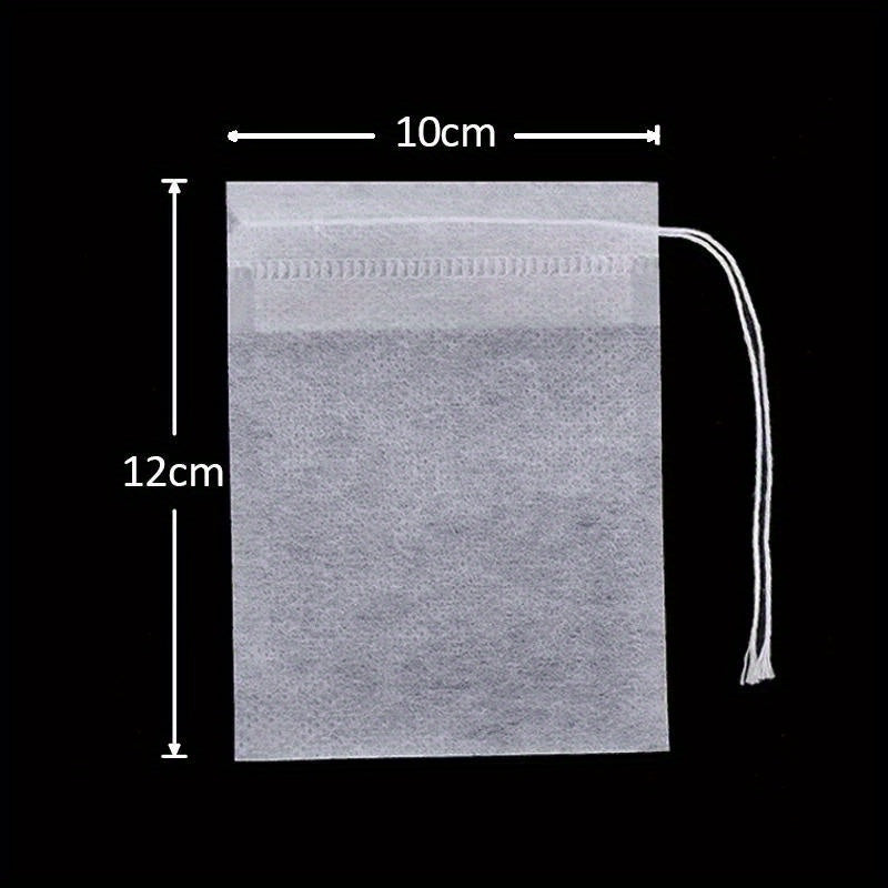 Disposable Non-Woven Drawstring Tea Filter Bags 100 Pack for Coffee and Spices