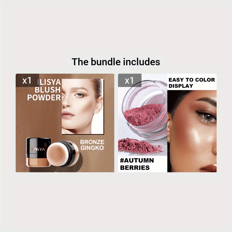 Women Blush Highlight Contouring Natural Makeup Caramel Ginkgo