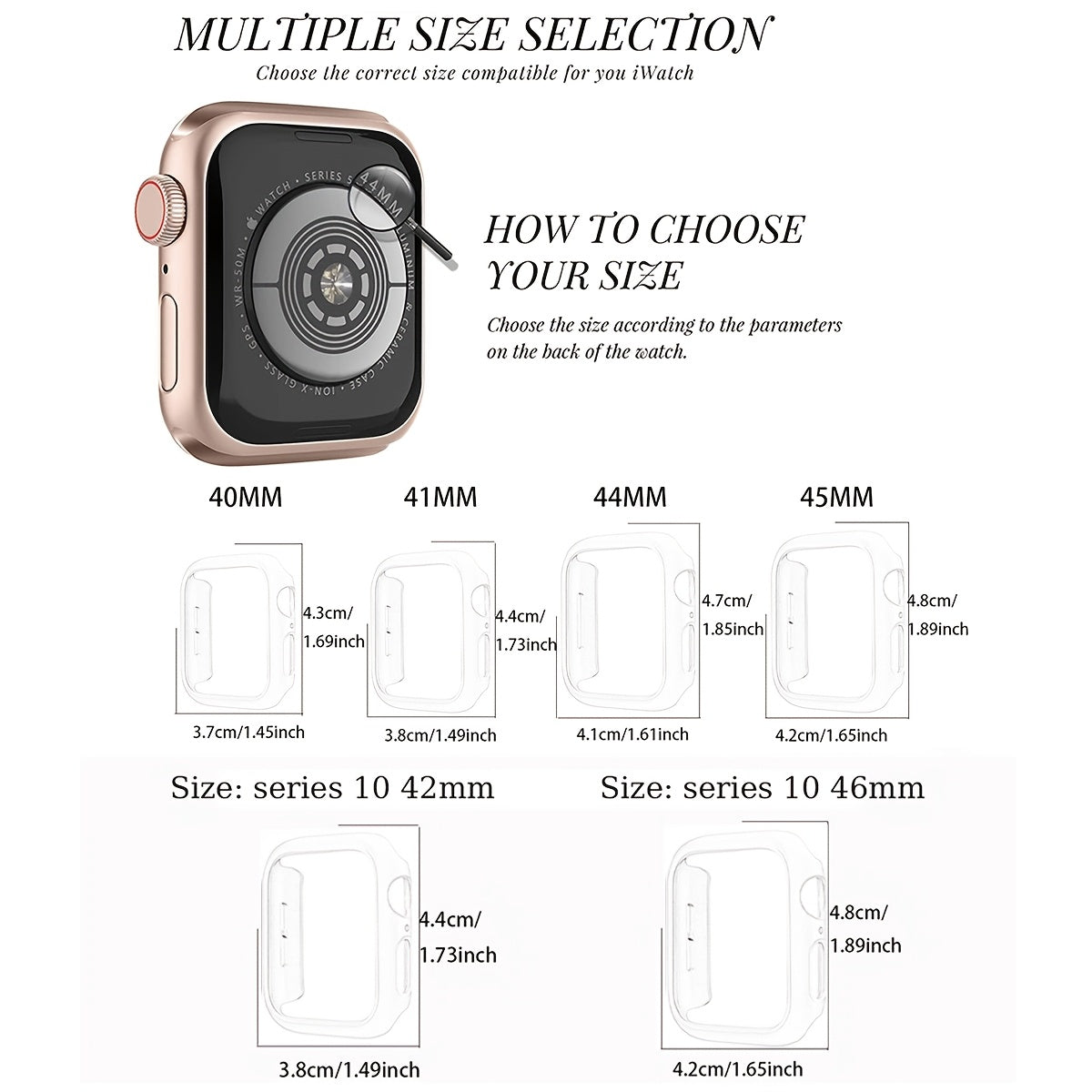 3pcs Apple Watch Cases for Men and Women Sports Leisure PC Hard Tempered Glass Screen Protector