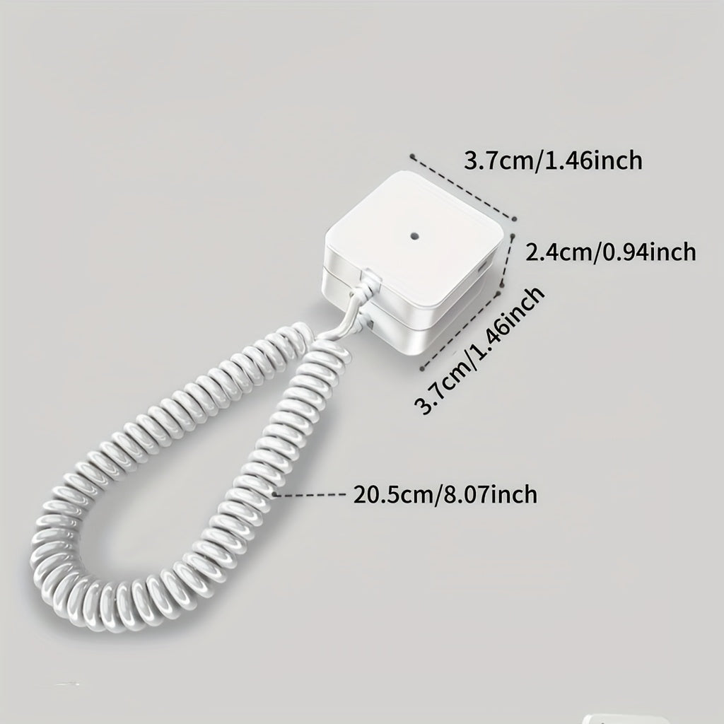 Magnetic Anti-Lost Remote Control Lanyard with Hook for TV and AC Remotes White Plastic