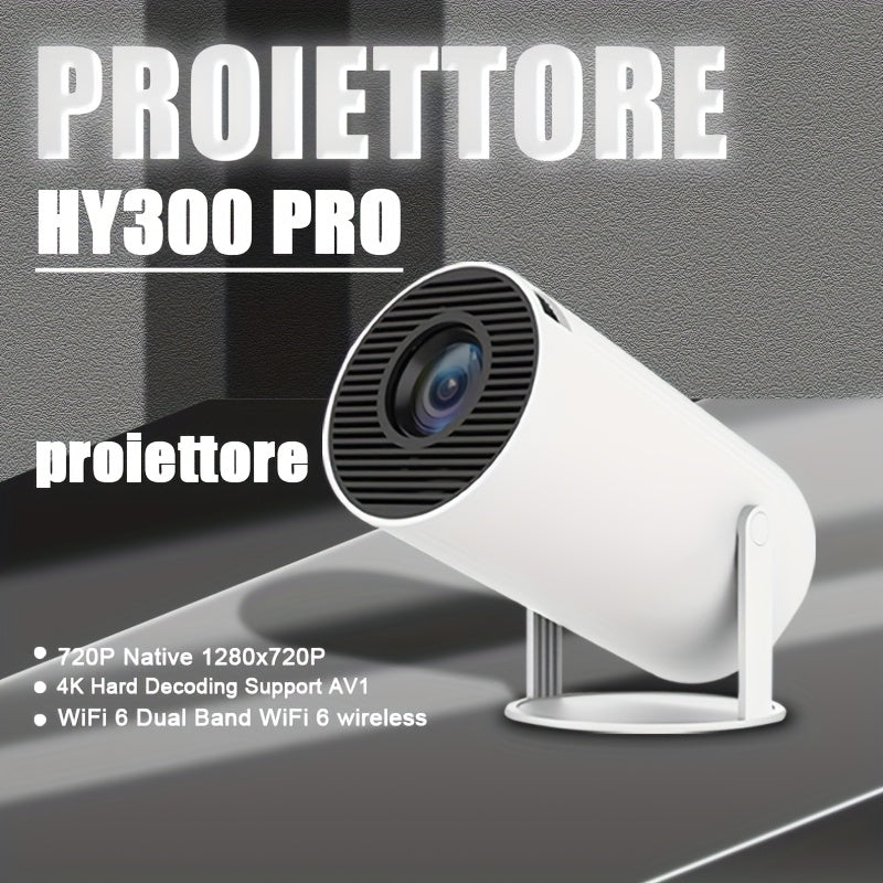 Портативный мини-проектор 4K Android с беспроводным домашним кинотеатром и регулируемой проекцией на 180°