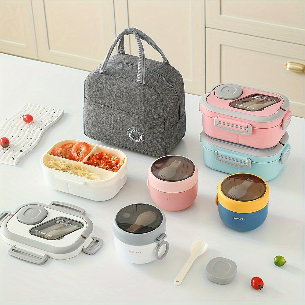 3pcs Heart Leaf Reusable Lunch Box Set with Insulated Carry Bag for Office School Outdoor