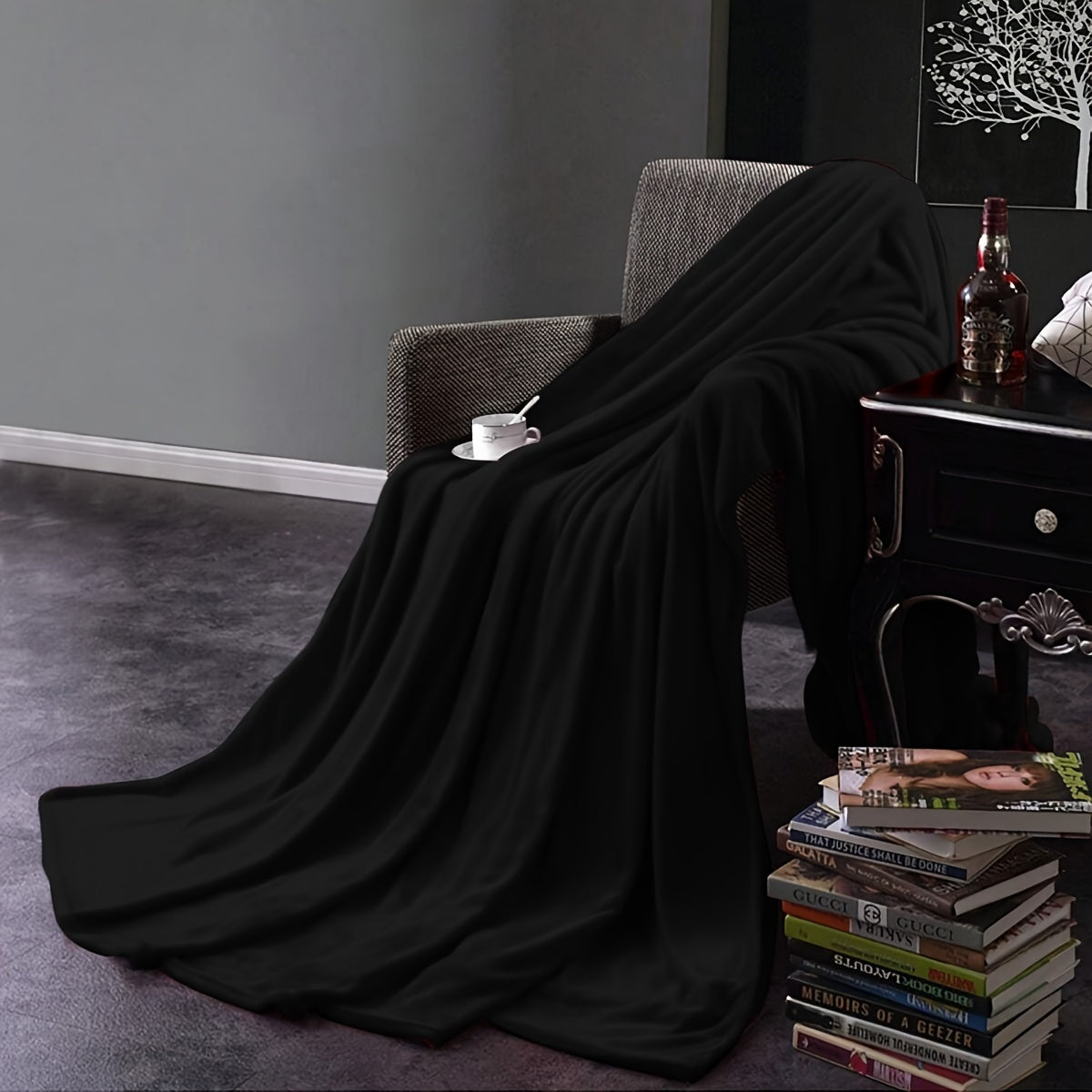 Manta de felpa engrosada de color sólido, multipropósito, para cama, descanso y mascotas, 1 pieza